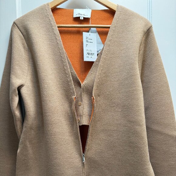 3.1 PHILLIP LIM -Double Face Wool Zip-Front Cardigan -Size Medium - Picture 6 of 8